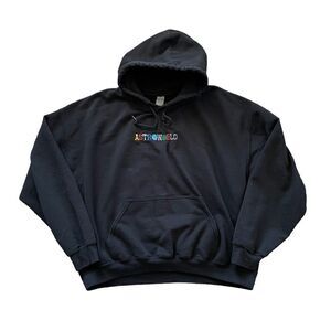 ASTROWORLD Embroidered Hoodie Black Size Large